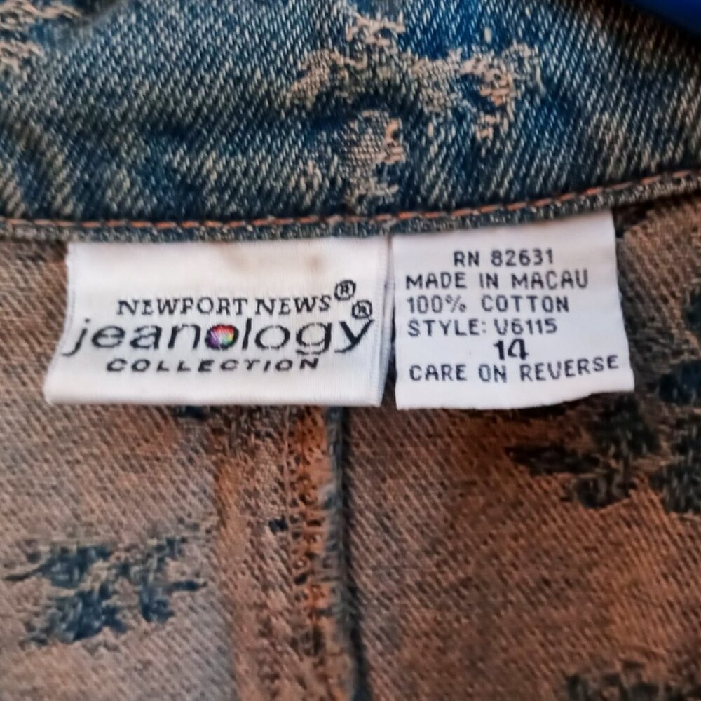 SOLD!!! Vintage Newport News Jeanology Floral Denim Jean Duster Jacket Women’s - Picture 9 of 10